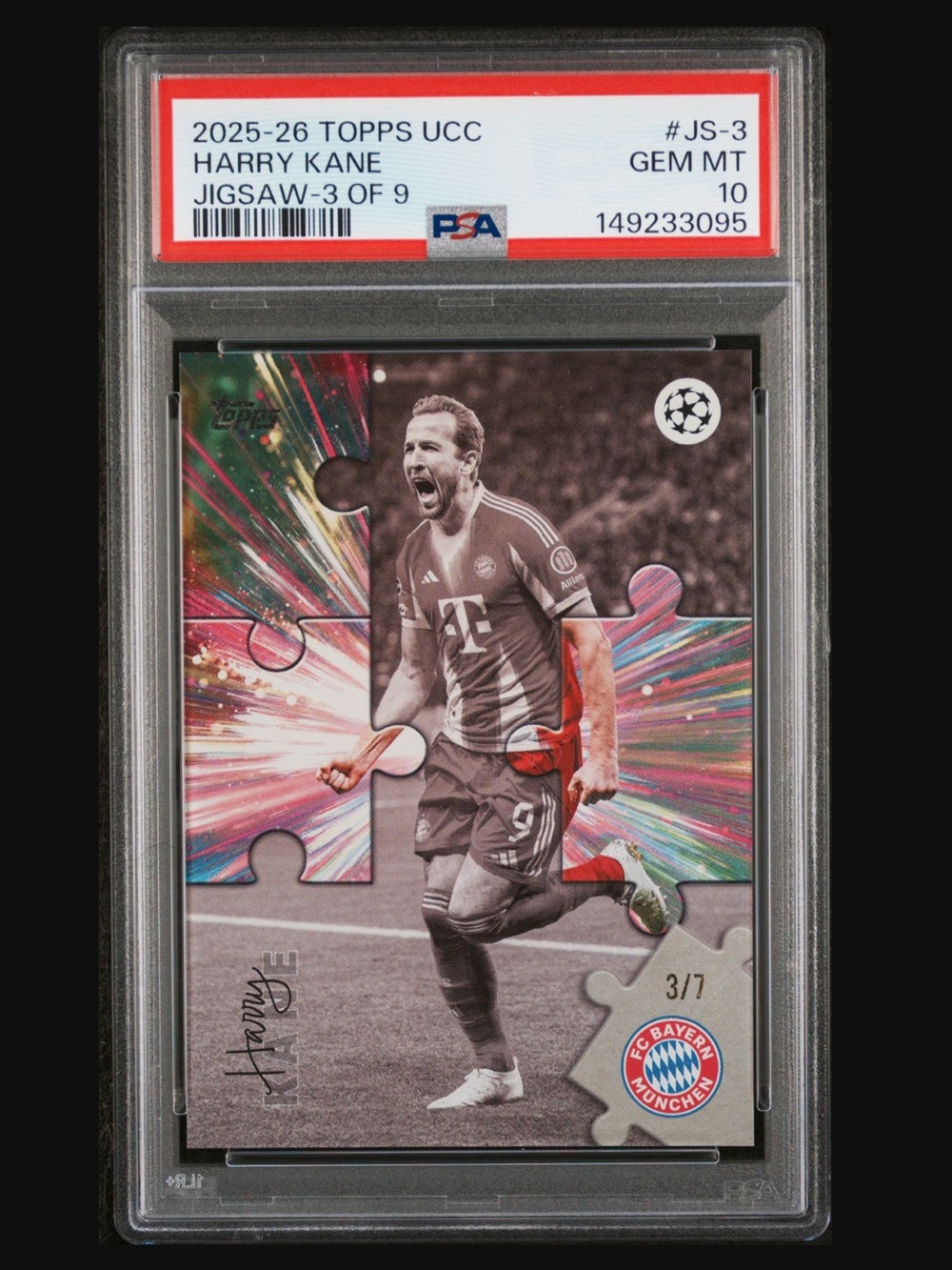 Harry Kane Topps Chrome Jigsaw Insert /7 PSA 10